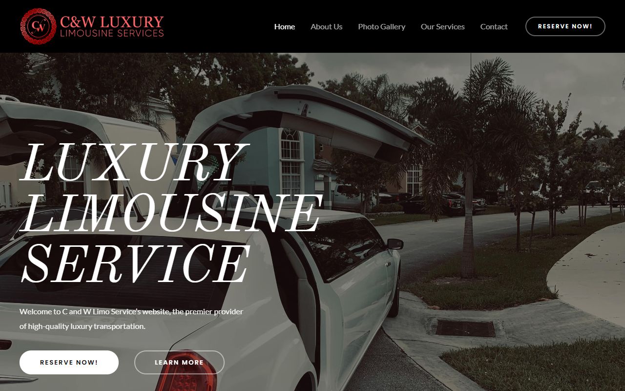C&W Luxury Limo executive transportation service web design by Netzwork