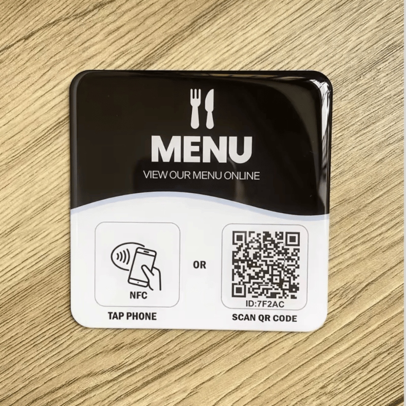Digital NFC Menu & QR Code Table Sticker - Contactless Menu Tag for Restaurants & Salons by Netzwork